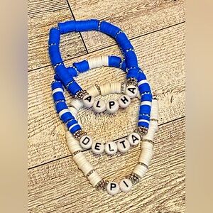 Alpha Delta Pi Heishi Bead Bracelets set of 3